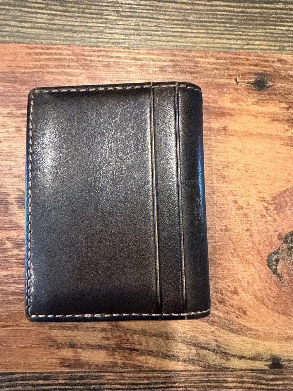 Black Leather Card & Key Holder - Minimal Men's Wallet